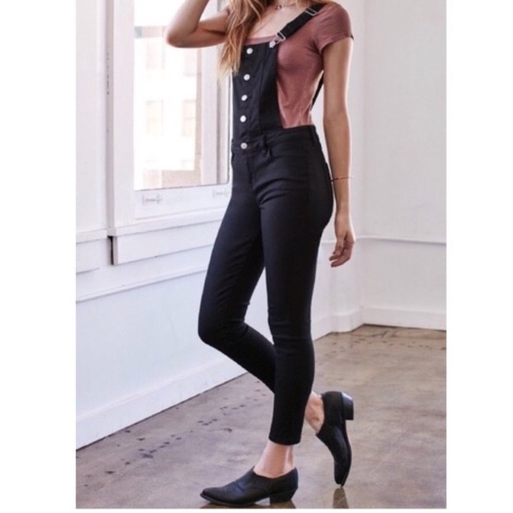 Kendall and Kylie black skinny overalls